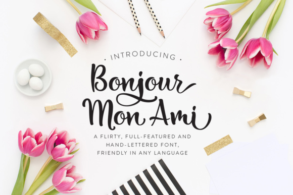 Bonjour Mon Ami: A Sweet and Curvy Script Handwritten Font for Campaign Design