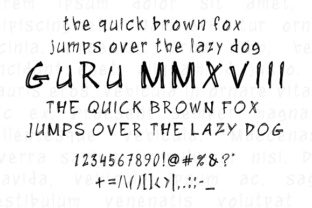 GuRu MMXVIII: A Script Handwritten Font for Creative Crafters